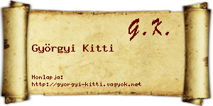 Györgyi Kitti névjegykártya